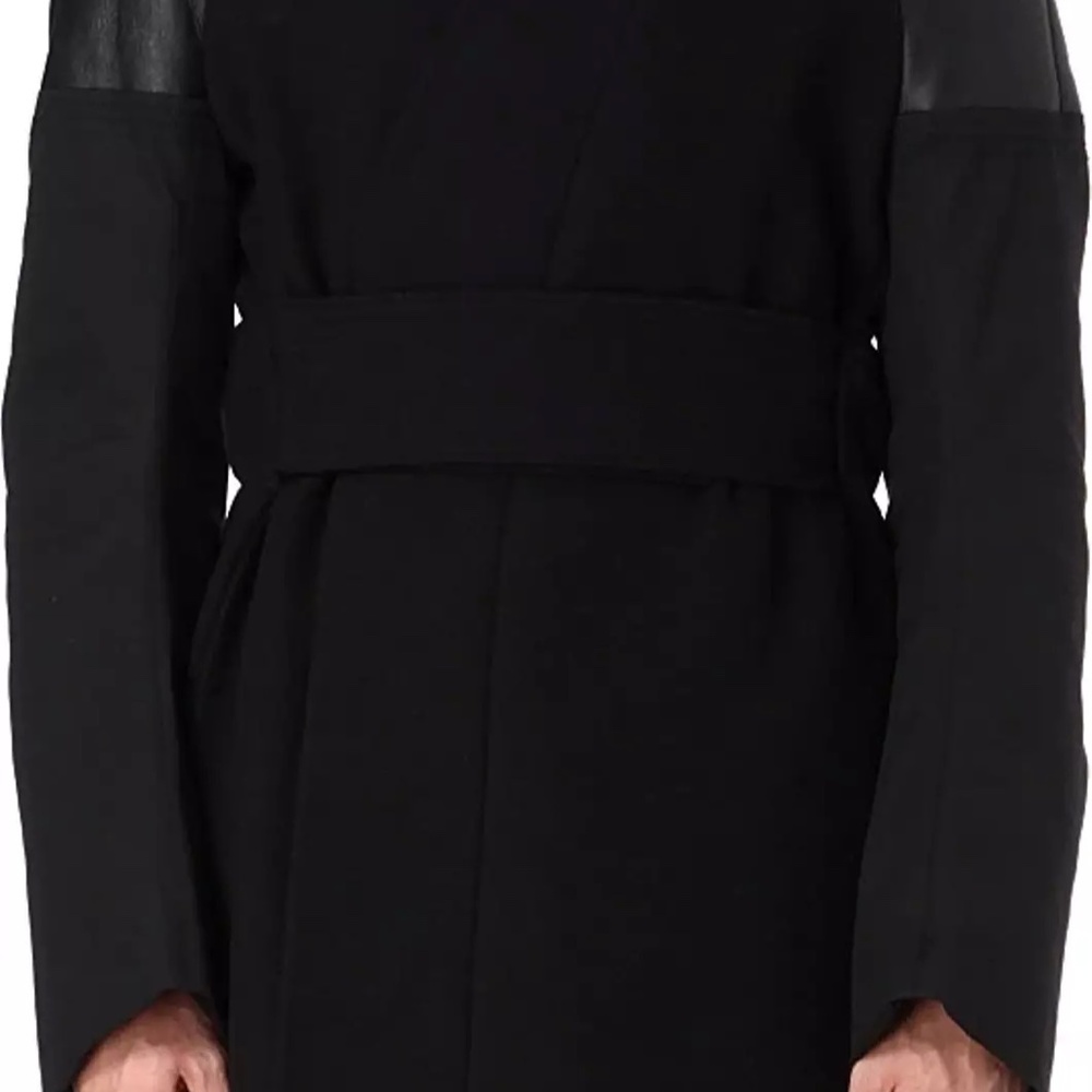 RICK OWENS Shearling Leather Wool Coat